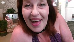 Curvy redhead femdom mocks tiny cock with chapstick humiliation tease