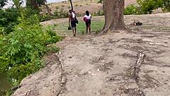 a fun day in the forest with friends turns into wild outdoor play and screams