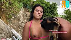 Baiano Fucks Krisshotwife on Trail as Cuckold Films Creampie