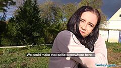 sexy brunette fucks outdoors to spite ex in public reality suck