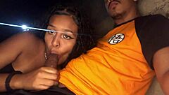 curvy black brazilian girlfriend sucked me off on beach before open sky fuck