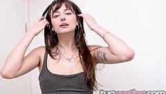 tug casting lana small tits handjob cumshot hairy pussy pov