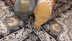 curvy asian heels fetish babe masturbates wet pussy