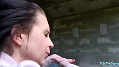 sexy brunette fucks outdoors to spite ex in public reality suck