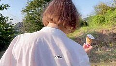 fed this young nympho ice cream then my throbbing dick outdoors