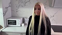 blonde in stockings with russians