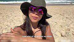 brazil beach vlog hides girlfriend's secret cock sucking