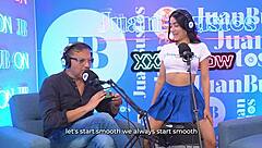 little kinky colombian mayraoficial squirts wildly on sybian machine during juan bustos podcast