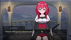 Futanari slave submits in bondage realms game