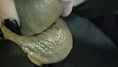 goth babe sensually licks and swallows cum gagging deep