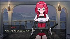 Futanari slave submits in bondage realms game