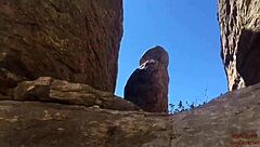 She Deepthroats Monster Cock on Public Trail Swallowing Cum