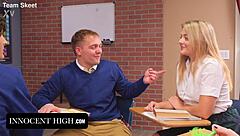 classroom orgy challenge with skinny uniform girls deepthroating moaning