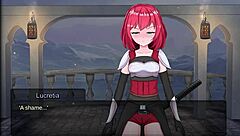 Futanari slave submits in bondage realms game