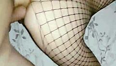 Skinny latina wife model strips homemade lingerie