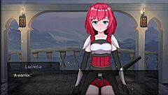 Futanari slave submits in bondage realms game