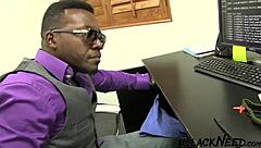 Blonde amateur slurps sloppy bbc deepthroat