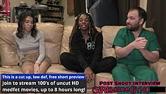 doctor's new scrubs tease patient with closeup pussy play