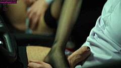 smoking hotwife flashes tits teases then begs for neighbor cock