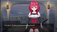 Futanari slave submits in bondage realms game