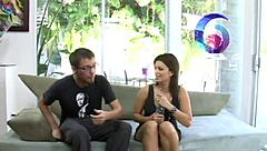 Brunette milf licks cock rides deepthroat and takes facial cumshot