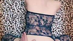 Skinny latina wife model strips homemade lingerie