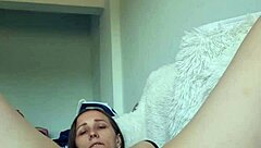 Brazilian Babe's Double Dildo Penetration Solo Moan