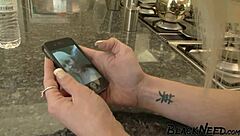 big ebony milf deepthroats bbc in rough interracial ffm threesome