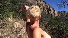 She Deepthroats Monster Cock on Public Trail Swallowing Cum