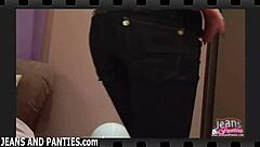 these tight jeans hug my 18yo ass so perfectly before stripping