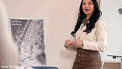 lesbian teachers anissa kate ania kinski share glass dildo