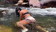 Stepbrother Fucks Big Ass Sayafit Public River Cowgirl
