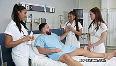 naughty doctors share patient's monster cock in steamy hospital group feast