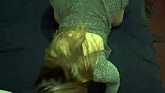 beautiful ass sparkles in tight party dress bent over