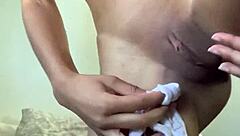 petite barely legal teen teases puffy pussy with vibrator