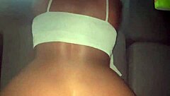 petite ebony nympho bent over screaming on big black cock quickie orgasm
