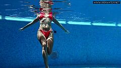 hot russian mary kalisy teases nude poolside babe