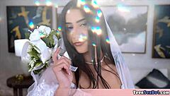 roxie slips into sloppy lingerie heels quick fuck