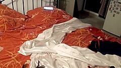 French Slut's Red Satin Tease Leads to Wild Licking