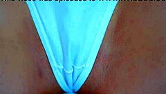 look at this sexy latina's huge round ass in white thong under blue dress