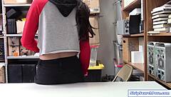 Security Guard Pounds Bent-Over Latina Shoplifter Hard