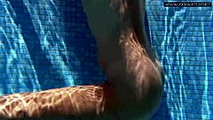 hot russian mary kalisy teases nude poolside babe