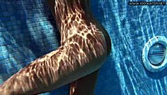 hot russian mary kalisy teases nude poolside babe