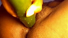 why pound my horny pussy with giant cucumber?