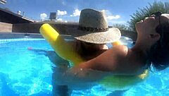 pregnant milf pool fuck for neighbors