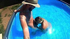 pregnant milf pool fuck for neighbors