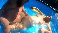 pregnant milf pool fuck for neighbors