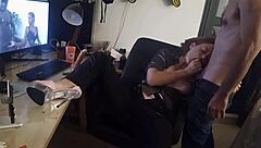 Clothed french slut in satin corset begs for doggystyle creampie pov