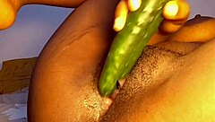 why pound my horny pussy with giant cucumber?
