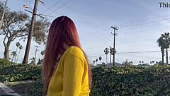 i love artemisia's long hair fetish outdoor public smoke tease